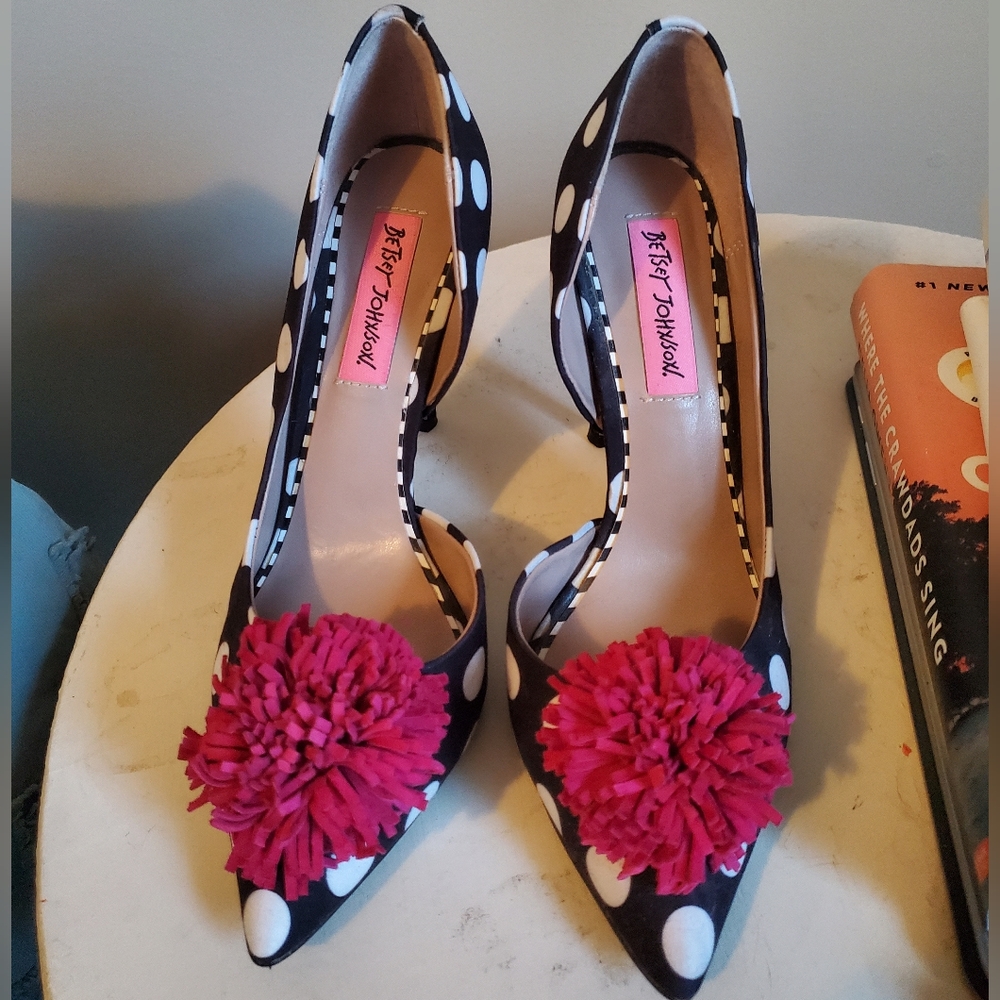 Betsey Johnson Harly Polka Dot Heels Size 6.5